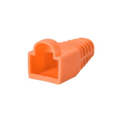 6mm Hole Dia Orange RJ45 Boots Cover Anti-Dust for Cable CAT5e CAT6e 20Pcs