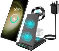 Caricabatteria Wireless per Samsung - Stazione di Ricarica ADADPU 3 in 1 per Dispositivi Multipli