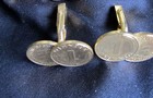 Vintage 1950's German Coin Pfennig Gold Plated Cufflinks — photo 3
