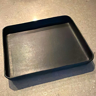BILLYKIRK Black Leather Rectangular Tray 9x8"