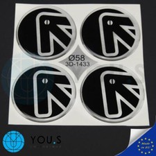 4 Piece Silicone Hub Caps Sticker Arrow Emblem - 58 MM - New