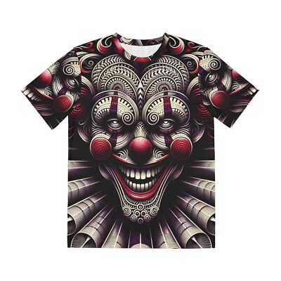 All Over Print T Shirt Evil Clown Vintage Style Spirograph Artwork AOP Creep Tee
