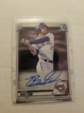 2020 Bowman Draft Chrome Autograph Zach Britton #CDA-ZB Auto Blue Jays