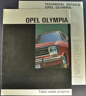 1968 Opel Olympia Catalog Brochure +Specs Coupe Sedan Excellent Original 64
