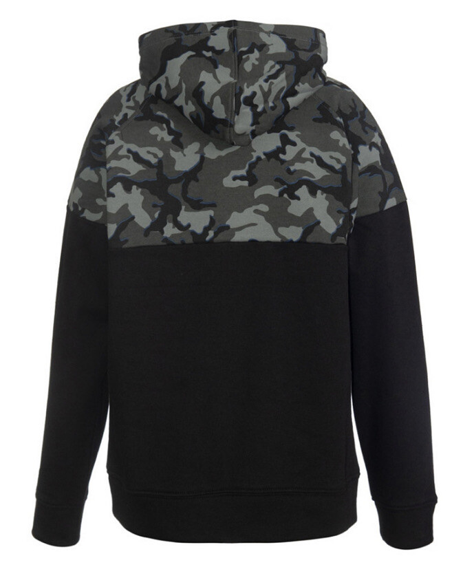 UNIVIBE BIG BOYS WOODVAL QUARTER ZIP PULLOVER HOODIE BLACK