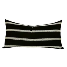  Decorative Rectangular Throw Pillow Cover Striped 12" x 24" D-stripe Black