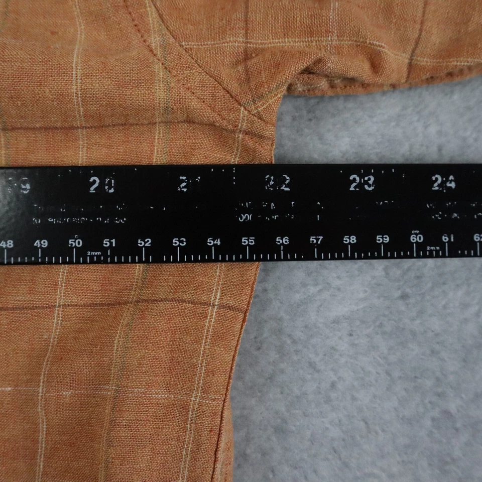 Camisa Bill Blass Para Hombre Mediana Bajo Mantenimiento Lino Informal Abotonada Manga Corta Foto 4 de 4