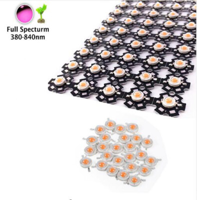5-200PCS 3W 380NM-840NM Full Spectrum High Power LED Chip Grow Light + 20mm Base