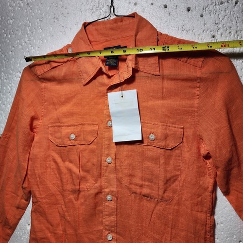 Ralph Lauren Rugby Top Womens Size 0 Orange Button Up Long Sleeve Collared NWT - Picture 13 of 17
