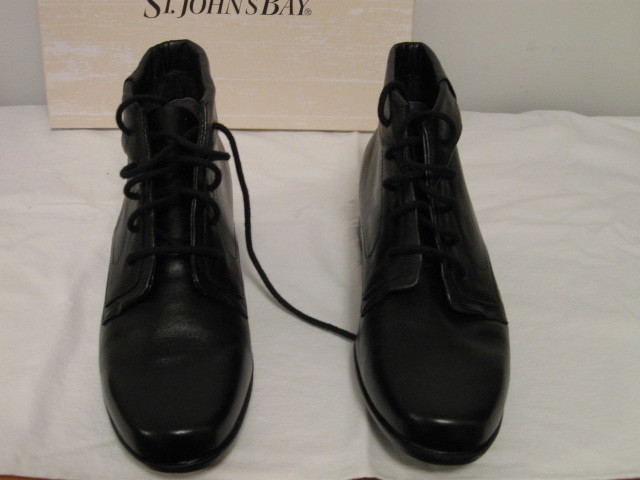 ST. JOHN'S BAY BLACK LEATHER SHOE BOOTS BOOTS BOOTS SIZE 9M(B) NEW WITH BOX UNWORN fe9a29 ST. JOHN'S BAY BLACK LEATHER SHOE BOOTS BOOTS BOOTS SIZE 9M(B) NEW WITH BOX UNWORN fe9a29