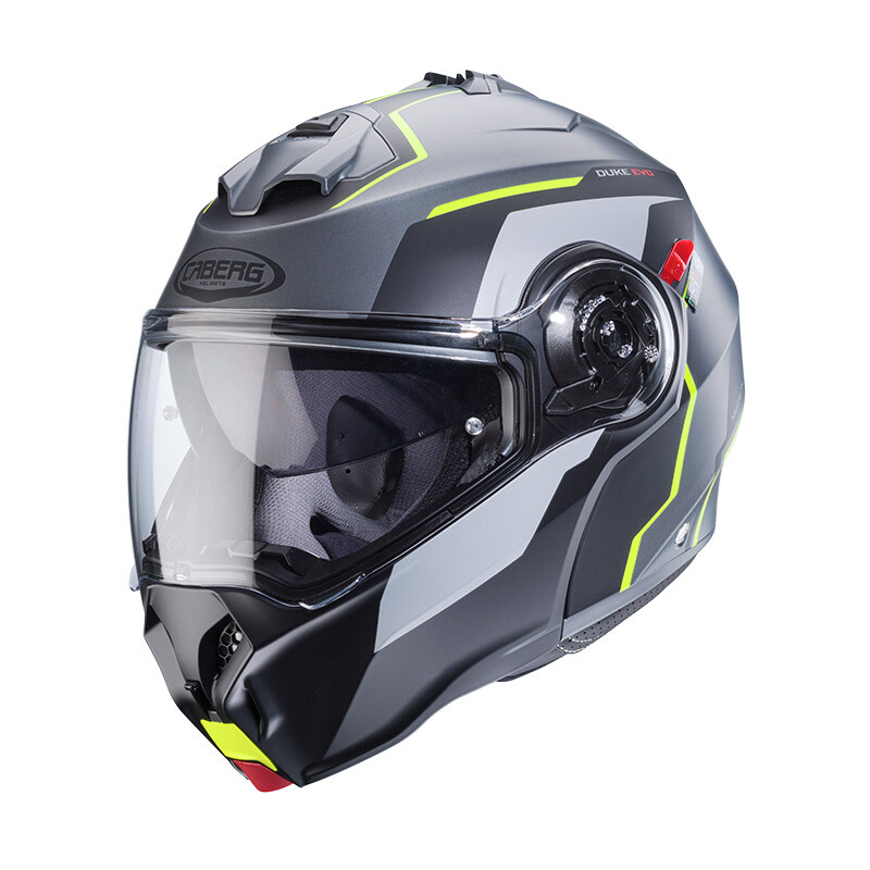 Modular Motorcycle Helmet Caberg DUKE EVO MOVE Gun Metal Yellow Helmet  Casque