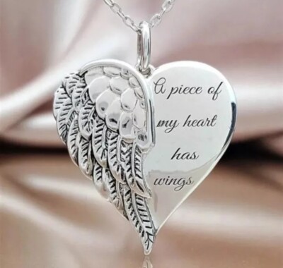 Angel Necklace, A Piece of My Heart has Wings, Baby Loss, Birthday Xmas Keepsake