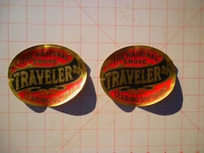 Two Original Vintage 1900’s Traveler Cigar Decal Stickers Label - New Old Stock