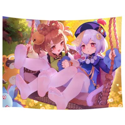Kawaii Loli Qiqi Poster Anime Girl Cute Figure Posters Anime Tapestry 24x36in