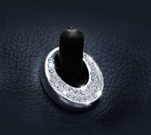 4x Oval Crystal Bling Alloy Door Lock Pin Decorative Rings For Mercedes CLA GLA - Picture 6 of 9