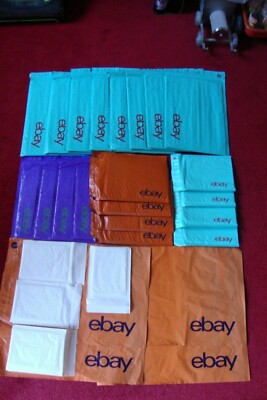 Auswahl - 20 eBay Logo gepolsterte Umschläge + 4 Versandtaschen + 4 versiegelte Luft KOSTENLOSER UK-VERSAND