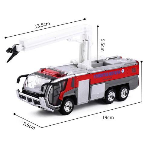 Airport Fire Truck Pull Back Sound & Light Aviation Fire Car Toys Christmas Gift - Picture 7 of 7