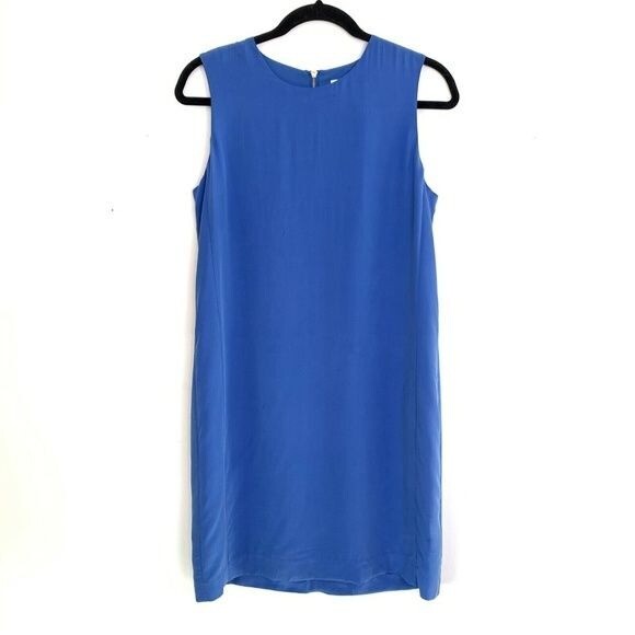 Cynthia Rowley Size 6 100% Silk Coblalt Blue Sheath Mini Dress Shift