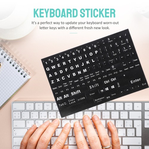 3 Sheets Tastaturaufkleber Tastaturschlüsselaufkleber Computer Englisch - Bild 7 von 12