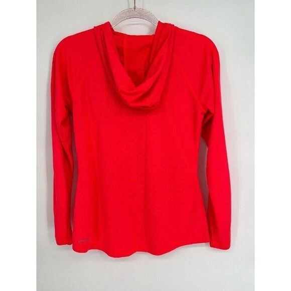 Camiseta deportiva de entrenamiento con capucha de manga larga roja neón Reebok talla S Foto 4 de 4