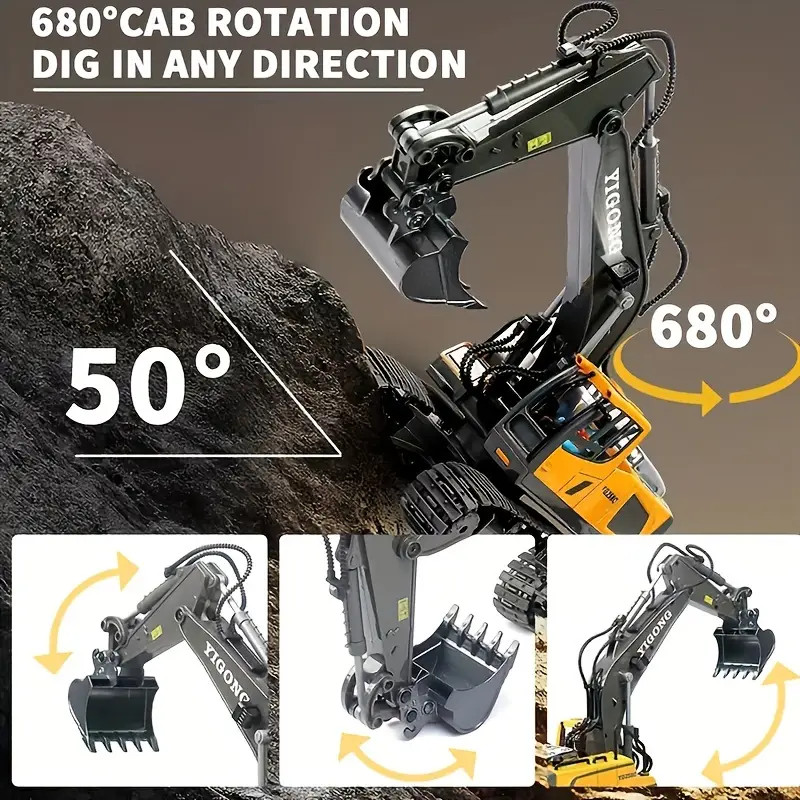 11 Channels Rc Excavator Dump Truck Bulldozer Electronic Children Christmass Toy
