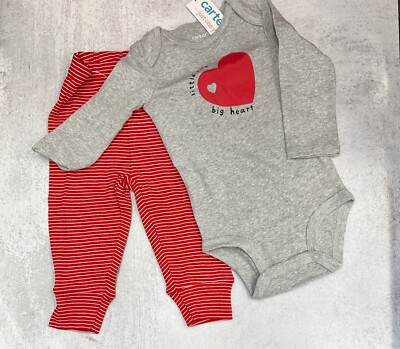 9M Carter's Just One You Valentine's Little One Big Heart bodysuit leggings