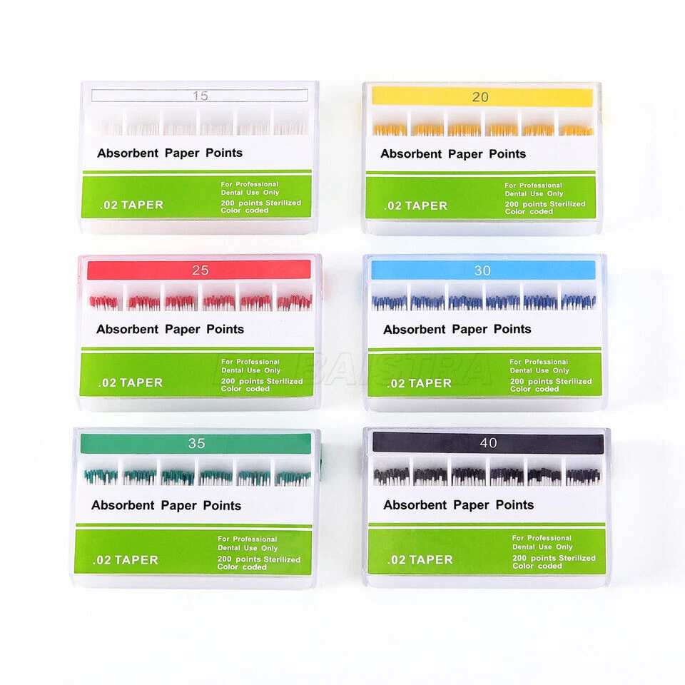 AZDENT Зубные Точки Гуттаперчи и Абсорбирующие Бумажные Точки Конусообразный Кодированный Эндодонтический - Изображение 3 из 4