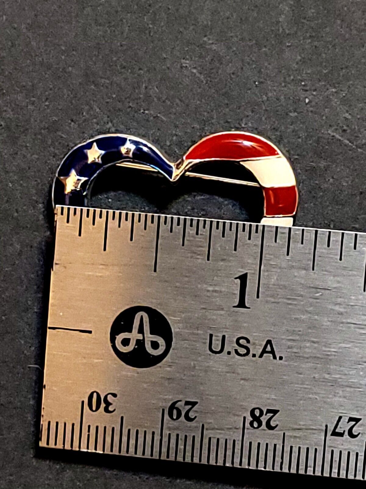 Vintage Avon Red White and Blue Heart Pin - image 3