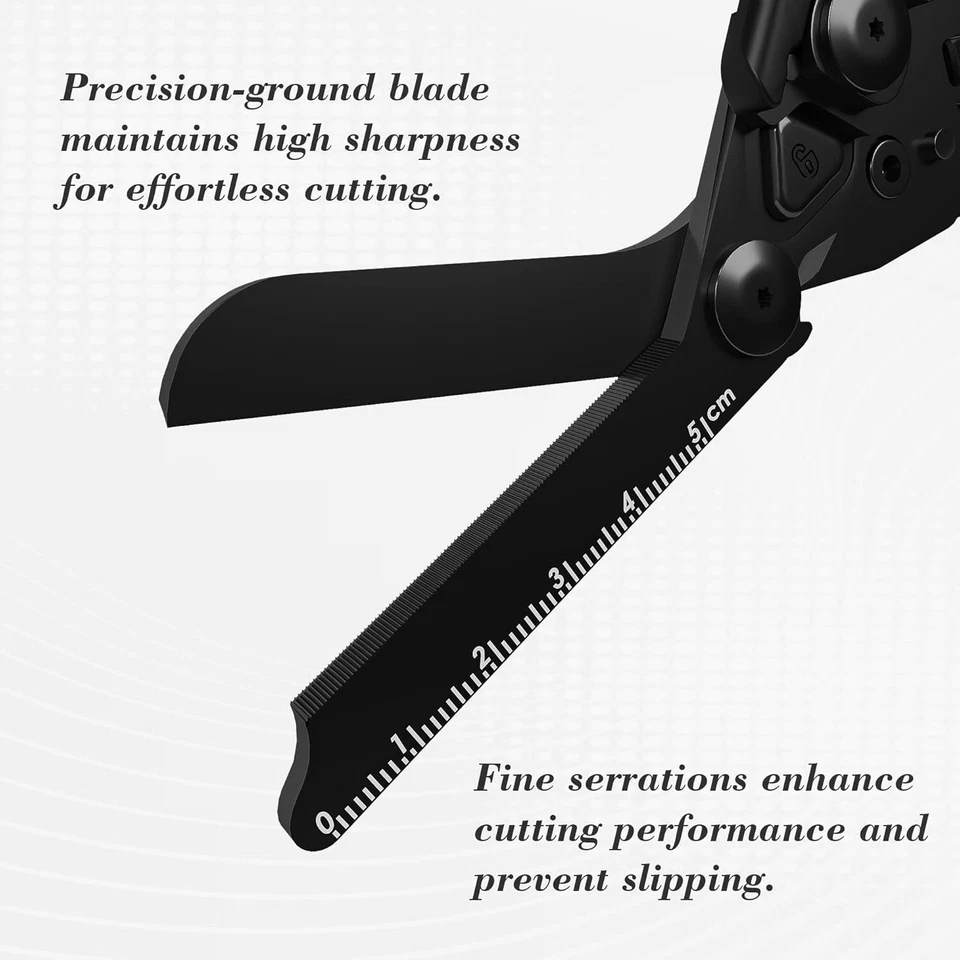 Tijeras de trauma con funda negra, tijeras de trauma versátiles 6 en 1 plegables, Foto 4 de 4