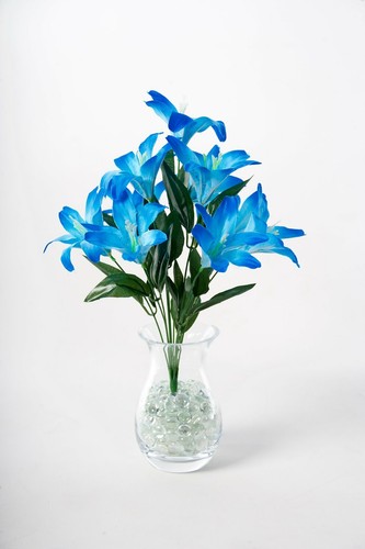 Best Artificial 45cm Stargazer Lillies 10 Head Flower Spray Bunch lily decor new - Picture 8 of 55