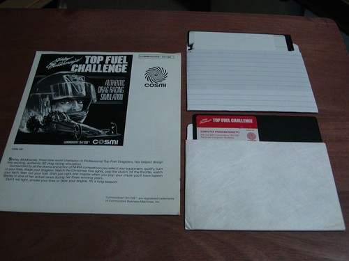 Commodore Top Fuel Challenge 5.25" Floppy Disk W/ Manual Tested Working - 第 1/13 張圖片