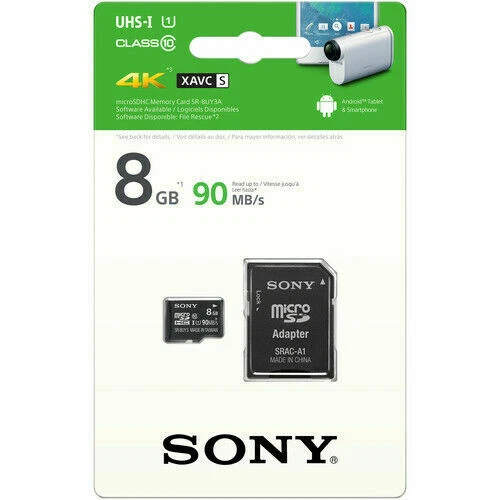Sony 8GB UHS-I 1 microSDHC 90 MB/s Class 10 SR-8UY3A SR-8UY3A/TQ  027242890770 - Image 3 of 3