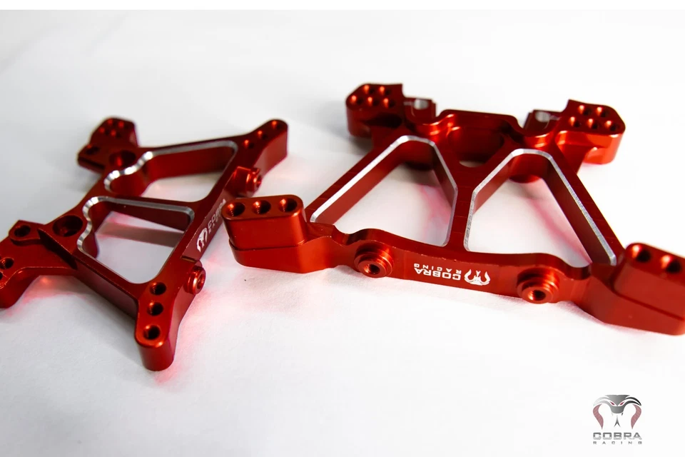 CR Red Aluminum Shock Towers for Traxxas 4x4 Slash, Stampede, Hoss - Image 2 of 4
