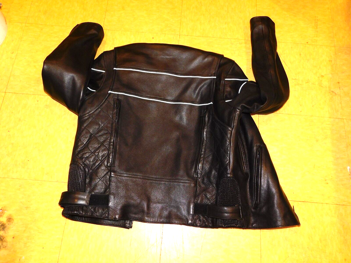 Blouson Helstons Jet cuir rag noir, veste moto homme
