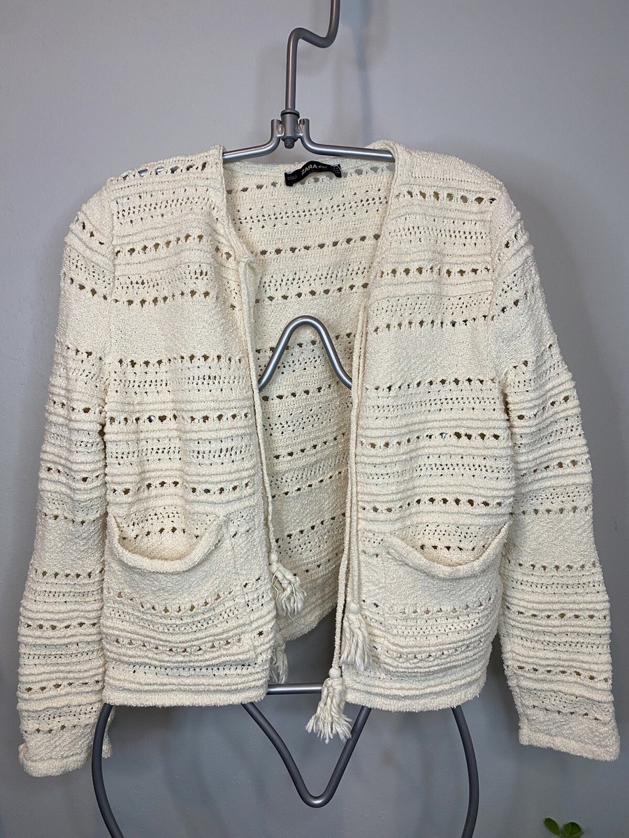 Jacket Zara Patchwork Cardigan Zara Women's Crop Crochet Cardigan
