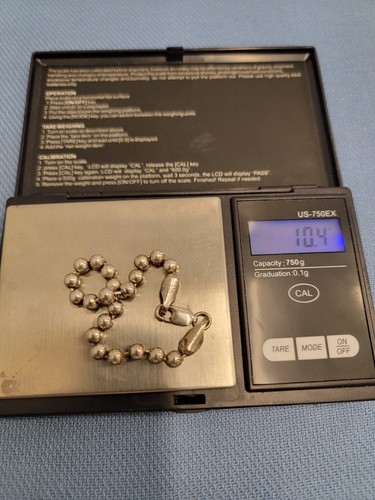 sterling silver beaded ball bracelet 7” 10g. - Picture 17 of 17