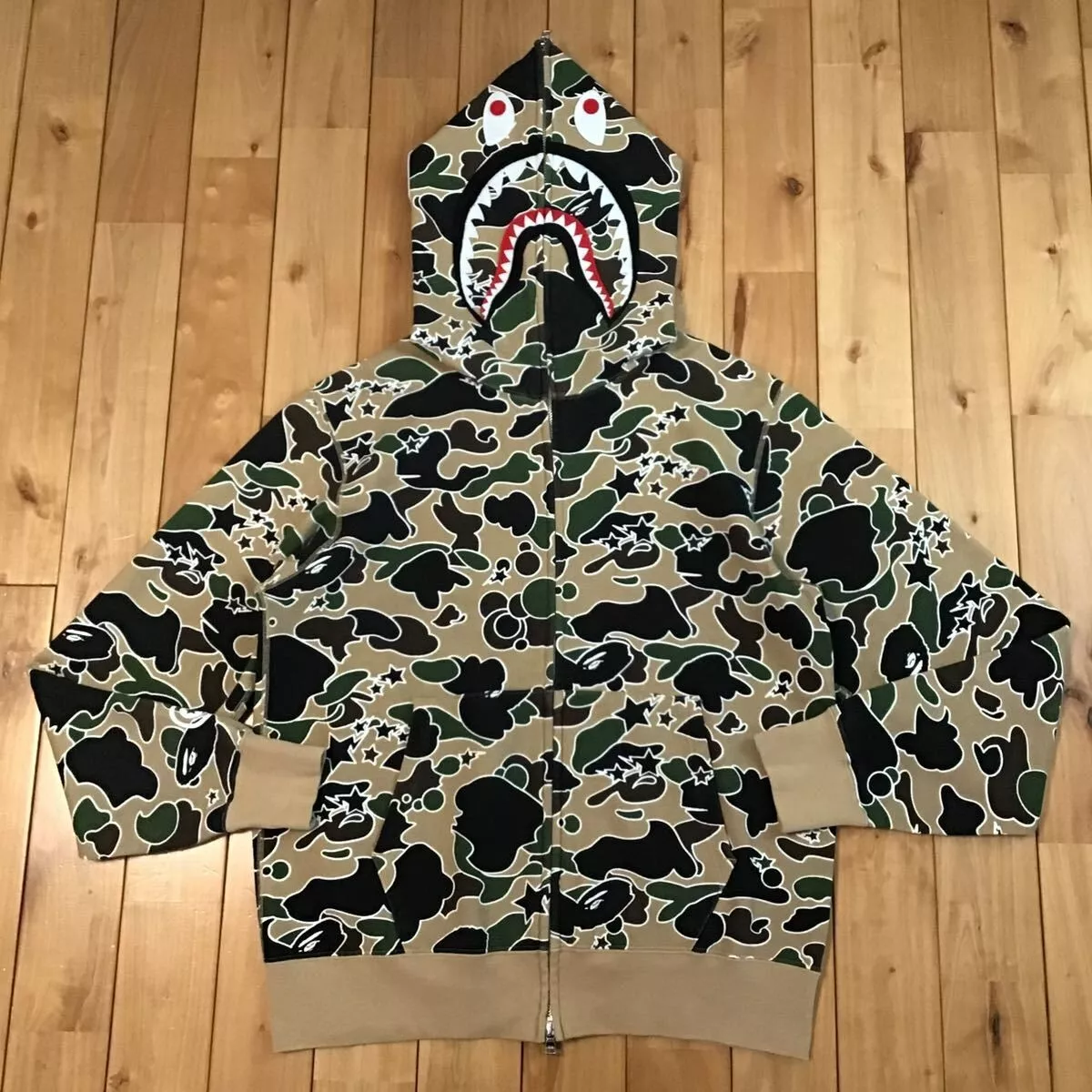 A Bathing Ape ABC Camo Shark Full Zip Hoodie (Pink) S