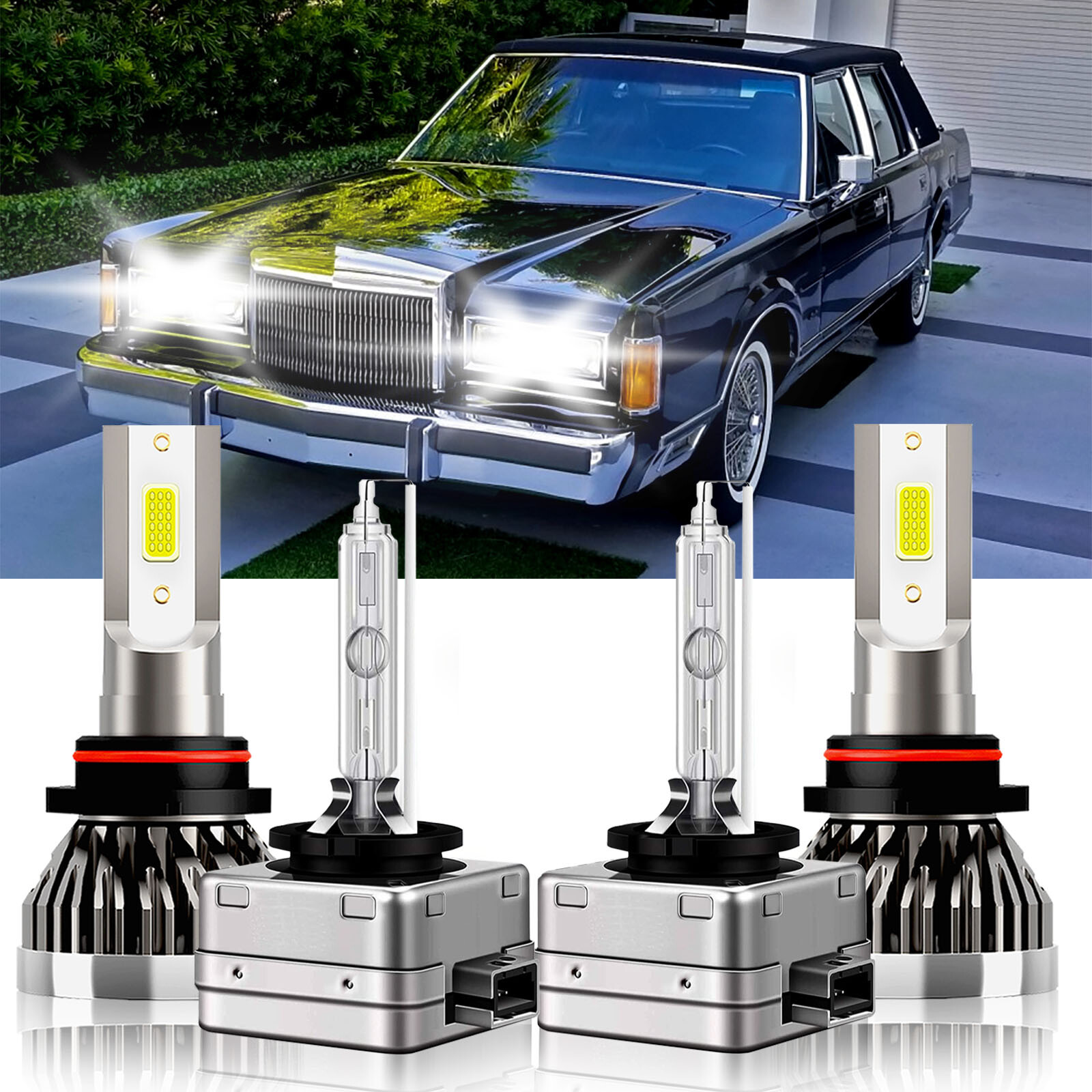 6000K LED HID Faros Luces Bombillas 9005 D1S Para Lincoln Town Car 2003-2011