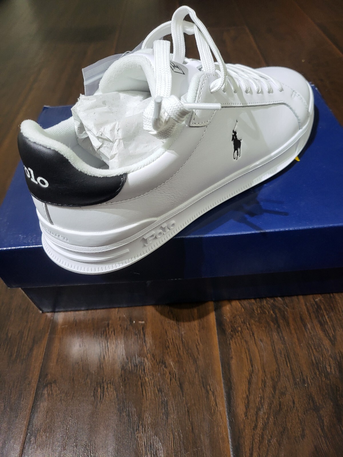 Polo Ralph Lauren Longwood Logo Men&rsquo;s Sneakers in White and Black Size 8