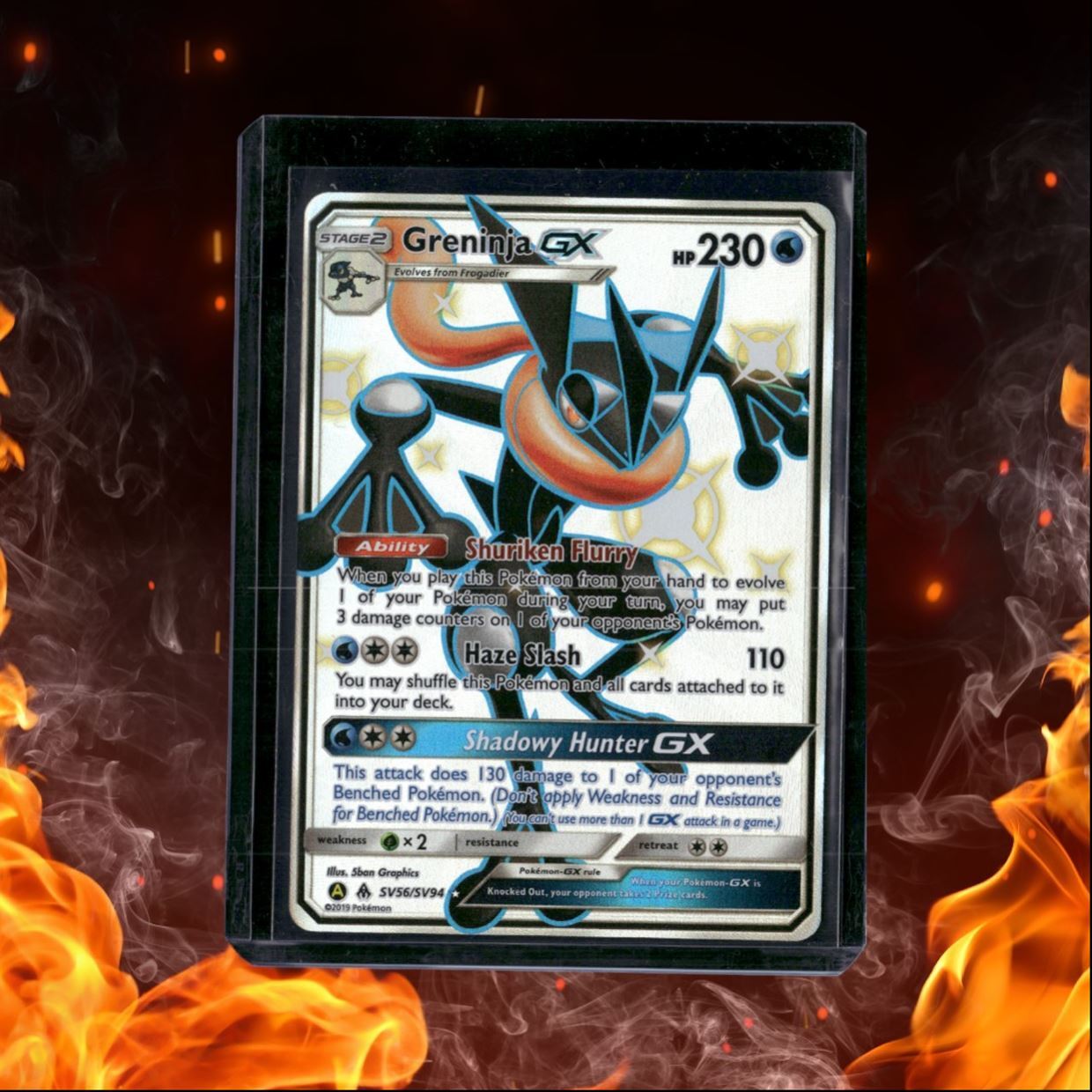 2019 Pokemon Hidden Fates Greninja GX Shiny Vault Full Art LP #SV56/SV94