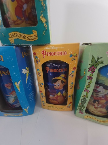 Disney Burger King 1994 Glasses Set of 5 Snow White Pinocchio Jungle Book Aladin - Picture 4 of 12