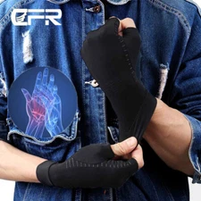 Copper Arthritis Compression Gloves Hand Support Joint Pain Relief Wrist Brace