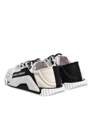 Dolce&Gabbana NS1 Women White Black Sneakers Leather Nylon Trainer Shoes EU 35.5 - Picture 5 of 8