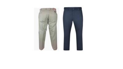 Carabou Pure Cotton Flexi Waist Chino Hose Bundweite 34 bis 48, 2 Farben