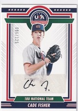 Cade Fisher 2022 Panini Stars & Stripes USA Black Auto 18US-CF, 096/125 CCC