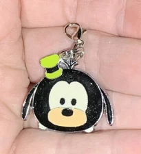Silver Disney Goofy Dog Charm Zipper Pull & Keychain Add On Clip!!