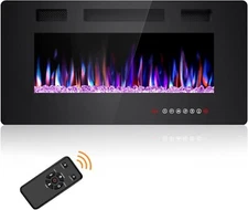 36 Inch Electric Fireplace Inserts, in-Wall Recessed &Wall Mounted,Timer,Remote