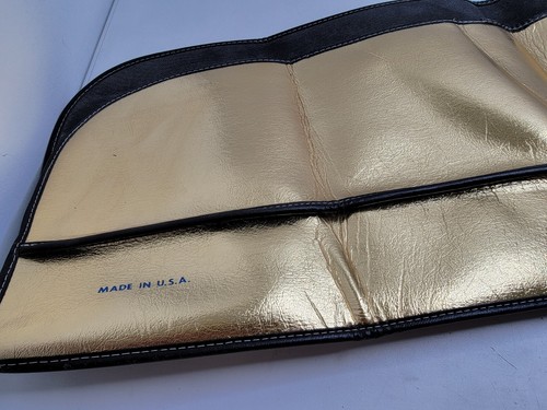 Monroe Shock Absorbers Fender Cover Heavy Gold Toned Leather Super Clean Unused - Picture 11 of 19