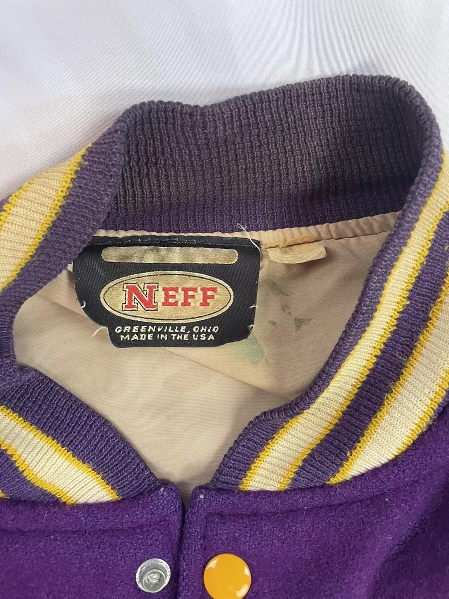 Vintage 90s Letterman Jacket Size M Purple Band Neff Varsity Vintage 90s Letterman Jacket Size M Purple Band Neff Varsity
