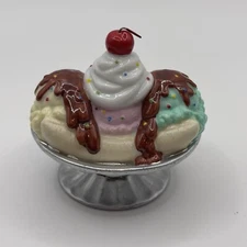 Cooking Club of America Hinged Trinket Box Banana Split Ice Cream No Charm